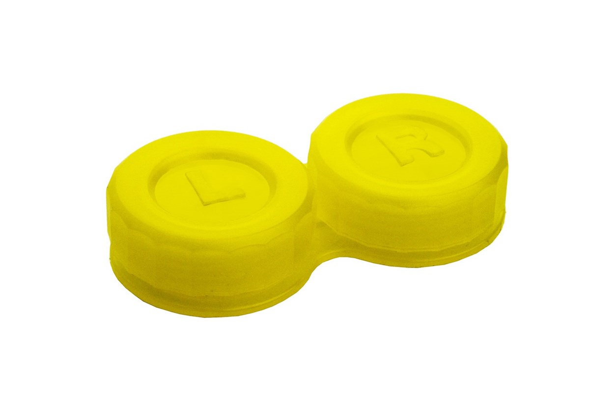 General Boilable Screw-Top Contact Lens Case Yellow Cases